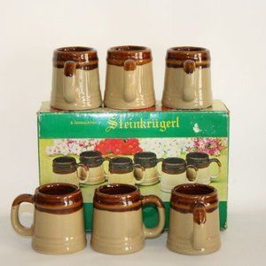 6 Mini Western Germany German Beer Steins Mugs